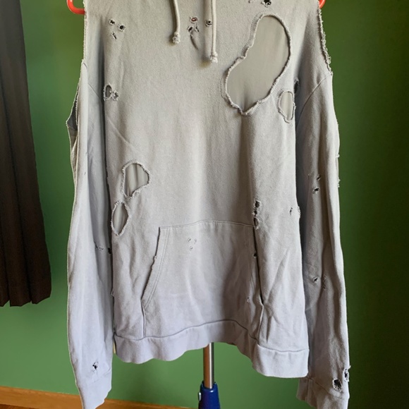 Topshop | Distressed Hoodie Sweatshirt - Picture 2 of 7